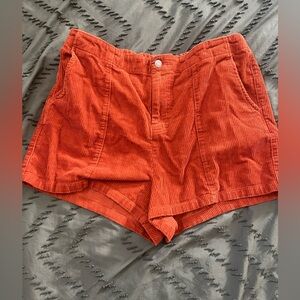 Wild Fable orange/rust colored high waisted corduroy shorts. Size L